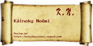 Kálnoky Noémi névjegykártya